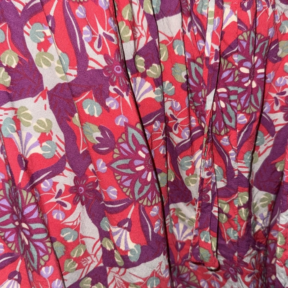 Free People Coral Tides Romper in Hollyhock Combo Womens Large Tie Open Back - Picture 7 of 11